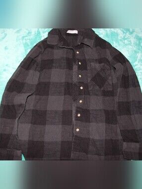 Women's Grey And Black Flannel